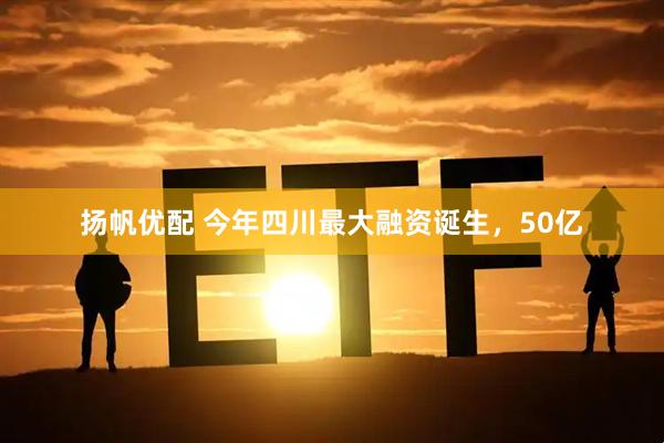 扬帆优配 今年四川最大融资诞生，50亿