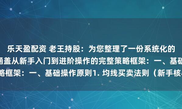 乐天盈配资 老王持股：为您整理了一份系统化的股票投资实战建议，涵盖从新手入门到进阶操作的完整策略框架：一、基础操作原则1. 均线买卖法则（新手核心工具）
